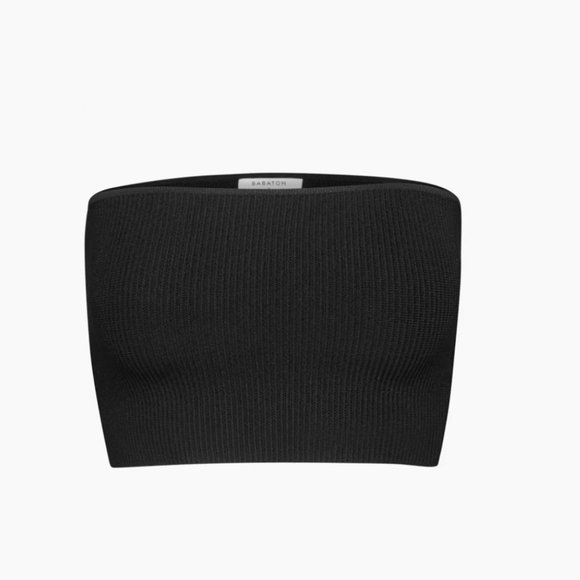 Babaton Tops - Babaton Sculpt Knit Cropped Tube Top in Black